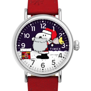 Peanuts x Timex Standard Snoopy Santa 40mm Leather Strap Watch