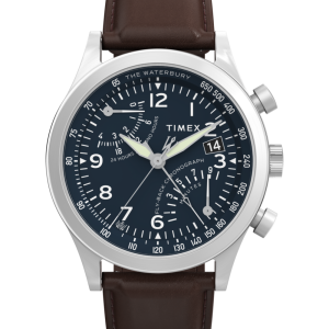 Waterbury Traditional Fly Back Chronograph 43mm Leather Strap Watch
