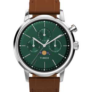 Marlin Moon Phase 40mm Leather Strap Watch