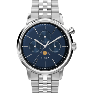 Marlin Moon Phase 40mm Stainless Steel Bracelet Watch