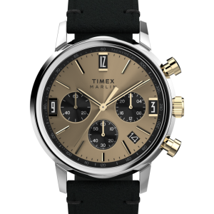 Marlin® Chronograph Tachymeter 40mm Leather Strap Watch