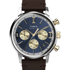 Marlin® Chronograph Tachymeter 40mm Leather Strap Watch