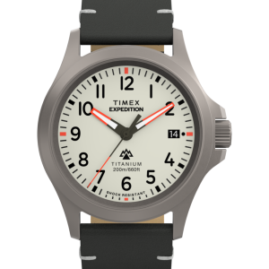 Expedition Titanium 38mm Leather Strap Watch