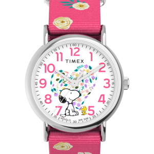 Peanuts x Timex Weekender Floral 38mm Fabric Strap Watch
