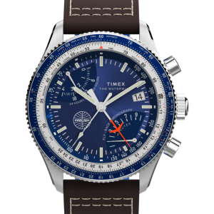 Pan Am® x Timex Fly-Back Chronograph 43mm Leather Strap Watch