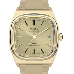Timex Automatic 1983 E Line Reissue 34mm Gold-Tone Expansion Band Watch