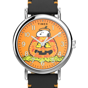 Peanuts x Timex Weekender Pumpkin Dial 40mm Leather Strap Watch