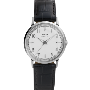 Marlin Quartz 34mm Leather Strap Watch