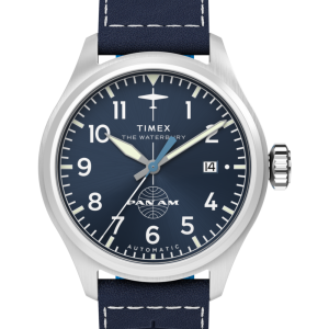 Pan Am  x Timex Waterbury Automatic Ace 41mm Leather Strap Watch