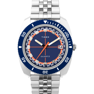 Q Timex 1971 Velocity 36mm Stainless Steel Bracelet Watch