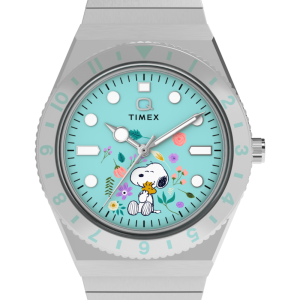 Peanuts x Q Timex 36mm Stainless Steel Expansion Band Watch