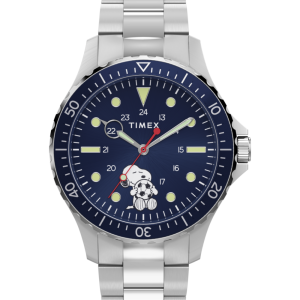 Peanuts x Timex Navi Snoopy Soccer 41mm Stainless Steel Bracelet Watch