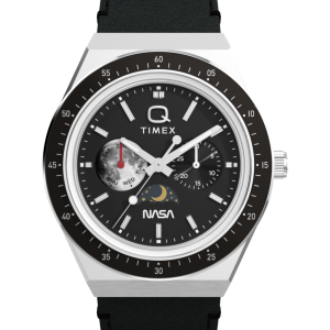 Q Timex NASA 40mm Leather Strap Watch